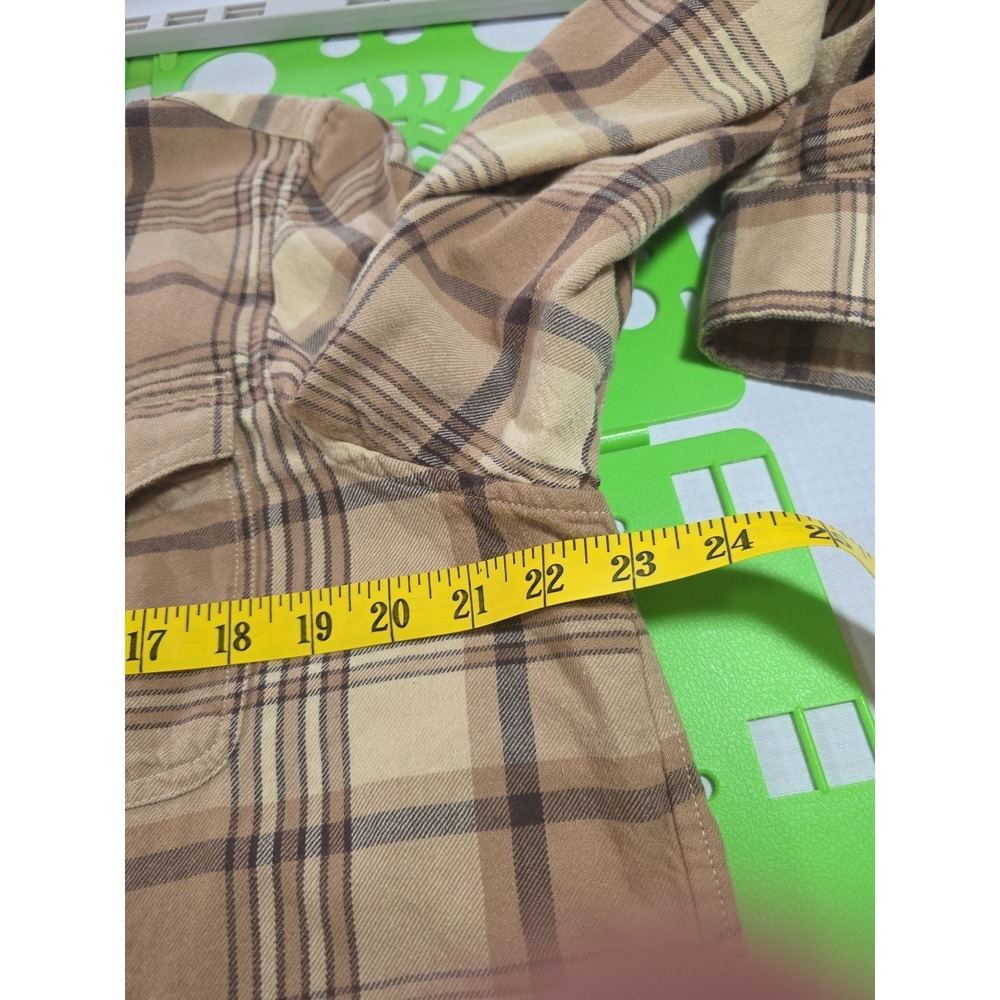 Lauren Jeans Company 100% Cotton Medium Weight Flannel Mens Shirt Brown Check XL - Picture 4 of 6